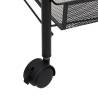 3-Tier Kitchen Trolley Black - Sturdy & Stylish Storage Solution