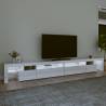 Stylish High Gloss White TV Cabinet with LED Lights - 290cm