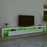 Stylish High Gloss White TV Cabinet with LED Lights - 290cm