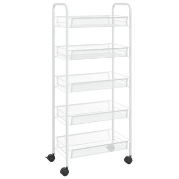 5-Tier Kitchen Trolley White - Organize with Ease | HipoMarket