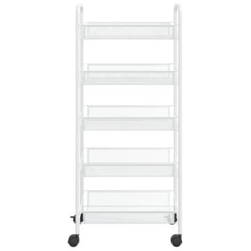 5-Tier Kitchen Trolley White - Organize with Ease | HipoMarket