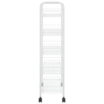 5-Tier Kitchen Trolley White - Organize with Ease | HipoMarket