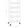 5-Tier Kitchen Trolley White - Organize with Ease | HipoMarket