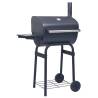 Charcoal BBQ Grill Smoker with Bottom Shelf - Black