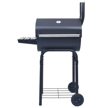 Charcoal BBQ Grill Smoker with Bottom Shelf - Black