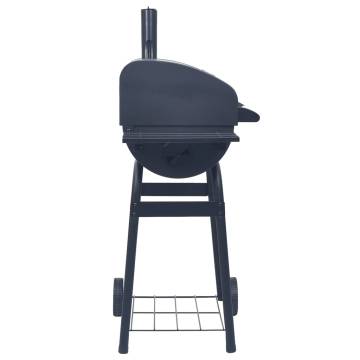 Charcoal BBQ Grill Smoker with Bottom Shelf - Black