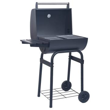 Charcoal BBQ Grill Smoker with Bottom Shelf - Black