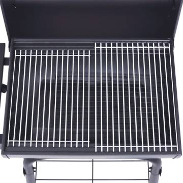 Charcoal BBQ Grill Smoker with Bottom Shelf - Black