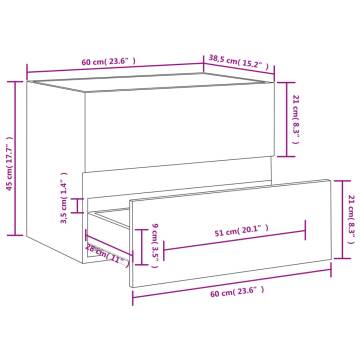 Sink Cabinet Grey Sonoma | 60x38.5x45 cm Engineered Wood