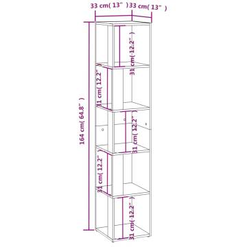 Stylish Corner Cabinet - Concrete Grey 33x33x164.5 cm