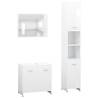 3 Piece Bathroom Furniture Set - Stylish White Engineered Wood