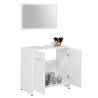 3 Piece Bathroom Furniture Set - Stylish White Engineered Wood