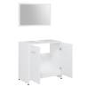 3 Piece Bathroom Furniture Set - Stylish White Engineered Wood