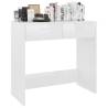 Modern High Gloss White Desk - 80x40x75 cm Engineered Wood