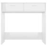 Modern High Gloss White Desk - 80x40x75 cm Engineered Wood