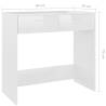 Modern High Gloss White Desk - 80x40x75 cm Engineered Wood