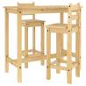 3 Piece Solid Wood Pine Bar Set for Stylish Gatherings