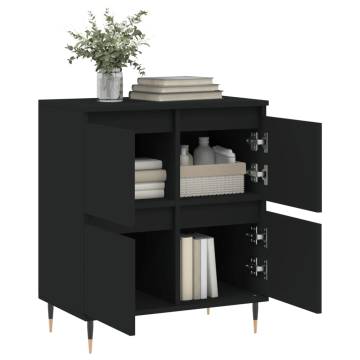 Stylish Black Sideboard 60x35x70 cm - Engineered Wood