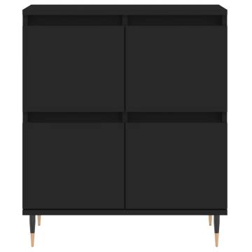 Stylish Black Sideboard 60x35x70 cm - Engineered Wood