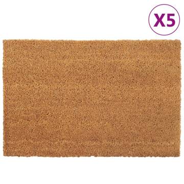 Natural Coir Door Mats 5 pcs - 40x60 cm Tufted | Hipo Market