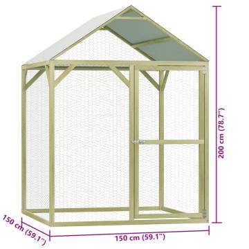 Durable Chicken Cage 1.5x1.5x2m - Wood & Steel