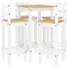 5 Piece Bar Set - White Solid Wood Pine | HipoMarket