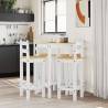 5 Piece Bar Set - White Solid Wood Pine | HipoMarket