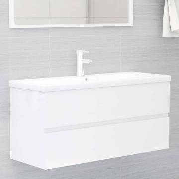 High Gloss White Sink Cabinet - 100x38.5x45 cm | Hipo Market