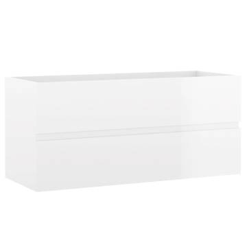 High Gloss White Sink Cabinet - 100x38.5x45 cm | Hipo Market