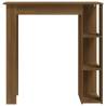 Stylish Bar Table with Shelf - Brown Oak 102x50 cm | HipoMarket