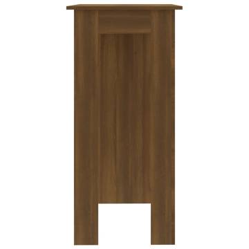 Stylish Bar Table with Shelf - Brown Oak 102x50 cm | HipoMarket