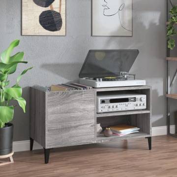 Record Cabinet Grey Sonoma - Stylish Vinyl Storage Solutions