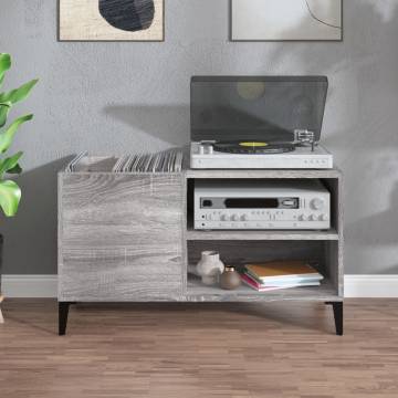 Record Cabinet Grey Sonoma - Stylish Vinyl Storage Solutions