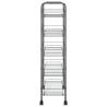 5-Tier Kitchen Trolley Grey - Durable Iron Cart | Hipo Market