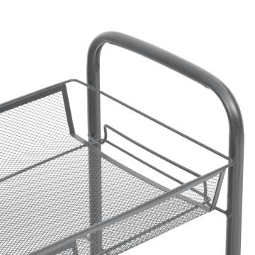 5-Tier Kitchen Trolley Grey - Durable Iron Cart | Hipo Market