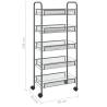 5-Tier Kitchen Trolley Grey - Durable Iron Cart | Hipo Market