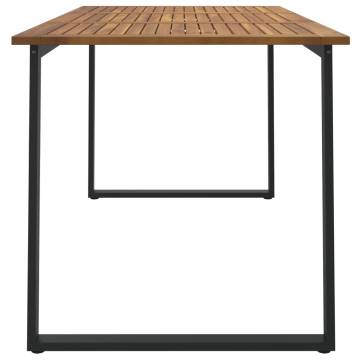 Garden Table with U-shaped Legs - Solid Acacia Wood 140x80cm