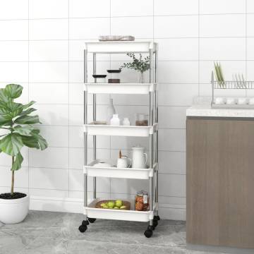 5-Tier Kitchen Trolley White - Organize Your Space | Hipomarket