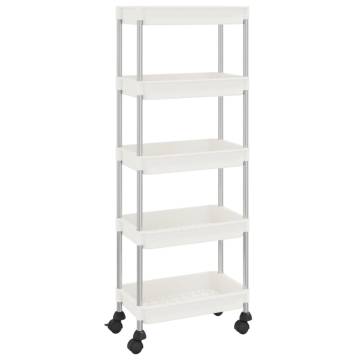 5-Tier Kitchen Trolley White - Organize Your Space | Hipomarket