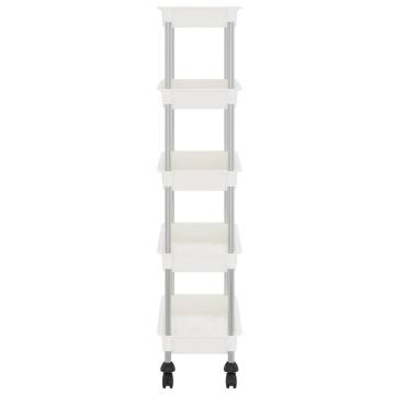 5-Tier Kitchen Trolley White - Organize Your Space | Hipomarket