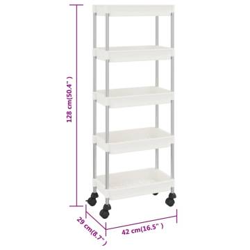 5-Tier Kitchen Trolley White - Organize Your Space | Hipomarket