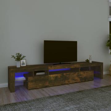 TV Cabinet with LED Lights - Smoked Oak | HipoMarket UK