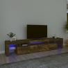 TV Cabinet with LED Lights Smoked Oak 215x36.5x40 cm Colour smoked oak Quantity in Package 1 Width 215 cm 