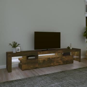 TV Cabinet with LED Lights - Smoked Oak | HipoMarket UK