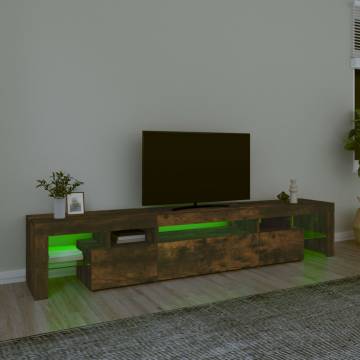 TV Cabinet with LED Lights - Smoked Oak | HipoMarket UK