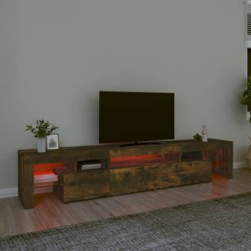 TV Cabinet with LED Lights - Smoked Oak | HipoMarket UK