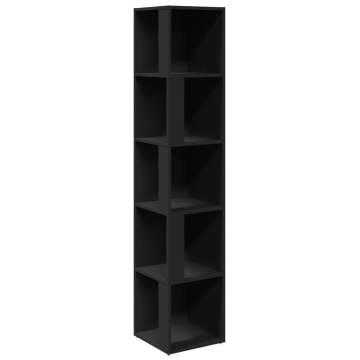 Stylish Black Corner Cabinet - 33x33x164.5 cm | HipoMarket UK