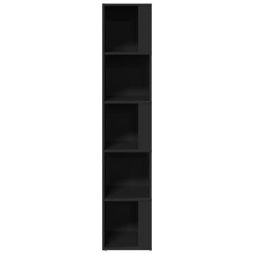 Stylish Black Corner Cabinet - 33x33x164.5 cm | HipoMarket UK