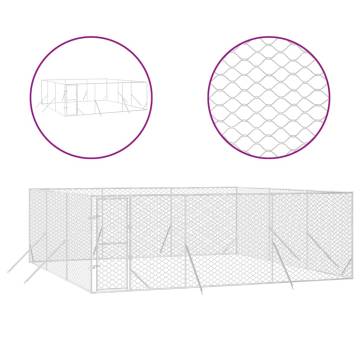 Spacious Outdoor Dog Kennel - Galvanised Steel 6x6x2 m