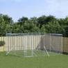 Outdoor Dog Kennel Silver 4x4x2 m Galvanised Steel Size 4 x 4 x 2 m Quantity in Package 1 